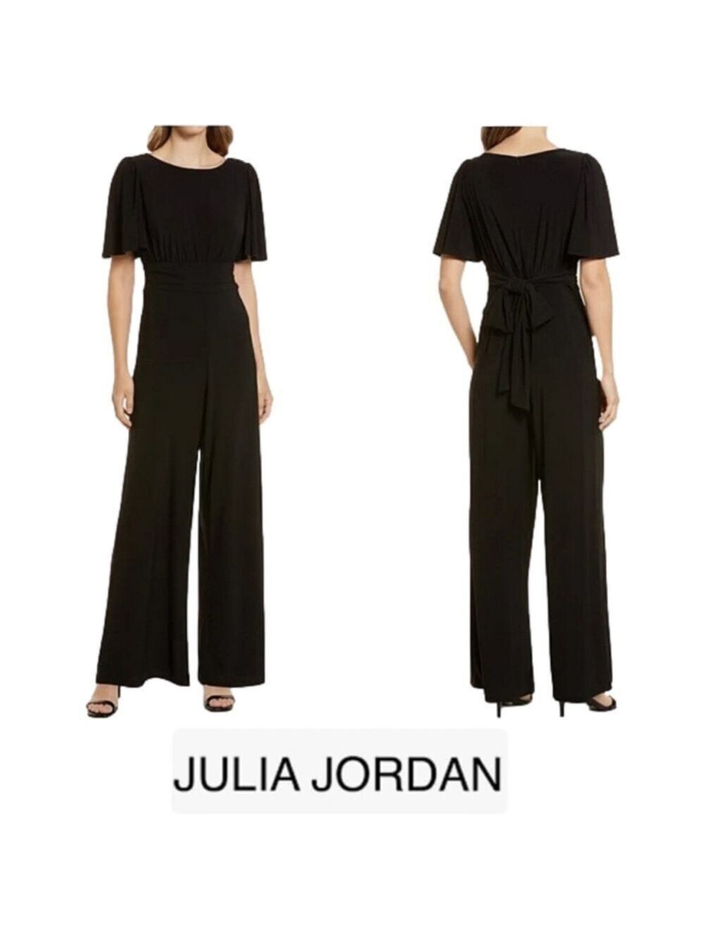 Julia Jordan Flutter Sleeve Jersey Jumpsuit